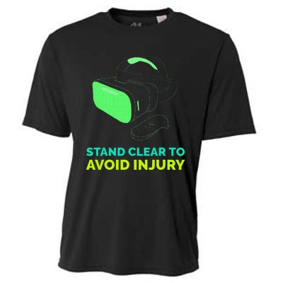 Funny Virtual Reality Hazard VR Stay Clear To Avoid Injury Cooling Performance Crew T-Shirt