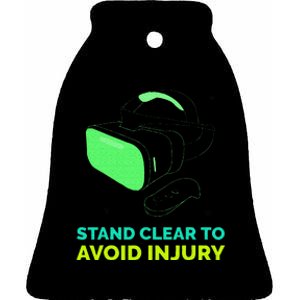 Funny Virtual Reality Hazard VR Stay Clear To Avoid Injury Ceramic Bell Ornament