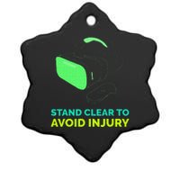 Funny Virtual Reality Hazard VR Stay Clear To Avoid Injury Ceramic Star Ornament