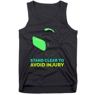 Funny Virtual Reality Hazard VR Stay Clear To Avoid Injury Tank Top