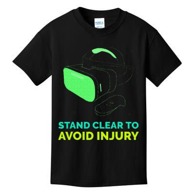 Funny Virtual Reality Hazard VR Stay Clear To Avoid Injury Kids T-Shirt