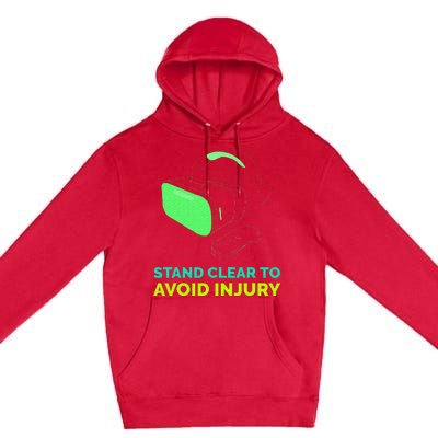 Funny Virtual Reality Hazard VR Stay Clear To Avoid Injury Premium Pullover Hoodie