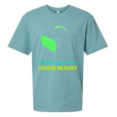 Funny Virtual Reality Hazard VR Stay Clear To Avoid Injury Sueded Cloud Jersey T-Shirt