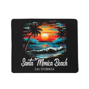 Family Vacation Retro Sunset California Santa Monica Beach Mousepad