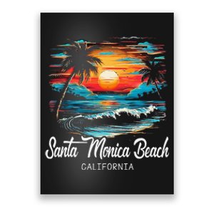 Family Vacation Retro Sunset California Santa Monica Beach Poster