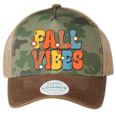 Fall Vibes Retro Groovy Cute Legacy Tie Dye Trucker Hat