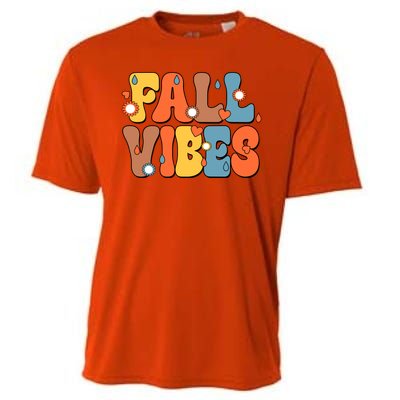 Fall Vibes Retro Groovy Cute Cooling Performance Crew T-Shirt