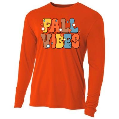 Fall Vibes Retro Groovy Cute Cooling Performance Long Sleeve Crew