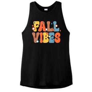 Fall Vibes Retro Groovy Cute Ladies PosiCharge Tri-Blend Wicking Tank