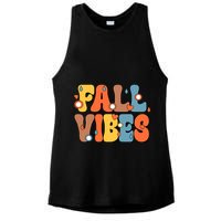 Fall Vibes Retro Groovy Cute Ladies PosiCharge Tri-Blend Wicking Tank
