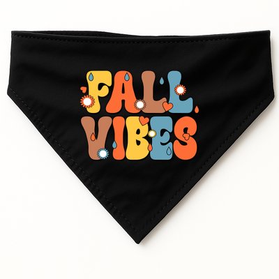 Fall Vibes Retro Groovy Cute USA-Made Doggie Bandana