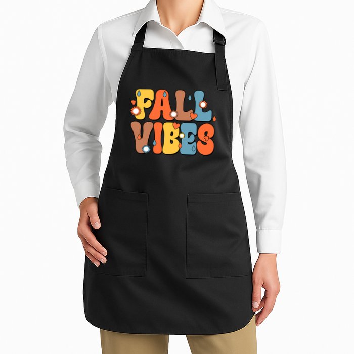 Fall Vibes Retro Groovy Cute Apron