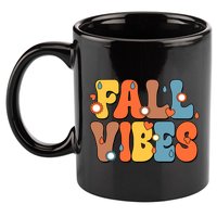 Fall Vibes Retro Groovy Cute 11oz C Handle Ceramic Mug
