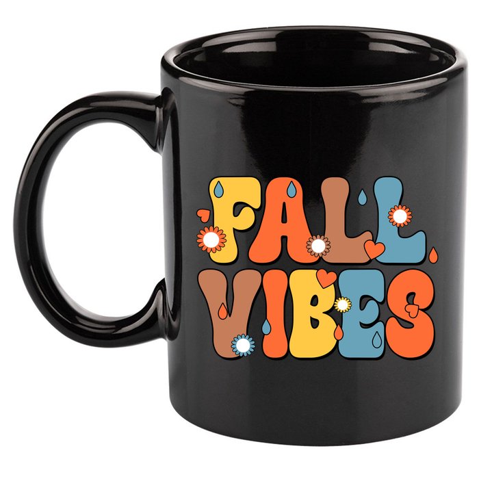 Fall Vibes Retro Groovy Cute 11oz C Handle Ceramic Mug