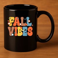 Fall Vibes Retro Groovy Cute 11oz C Handle Ceramic Mug