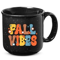 Fall Vibes Retro Groovy Cute 15oz Campfire Ceramic Mug