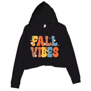 Fall Vibes Retro Groovy Cute Crop Fleece Hoodie