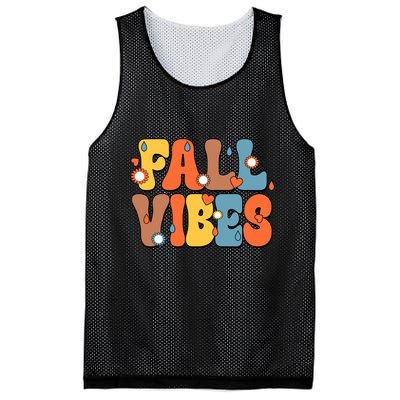 Fall Vibes Retro Groovy Cute Mesh Reversible Basketball Jersey Tank