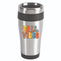 Fall Vibes Retro Groovy Cute 16oz Travel Tumbler