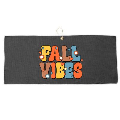 Fall Vibes Retro Groovy Cute Large Microfiber Waffle Golf Towel
