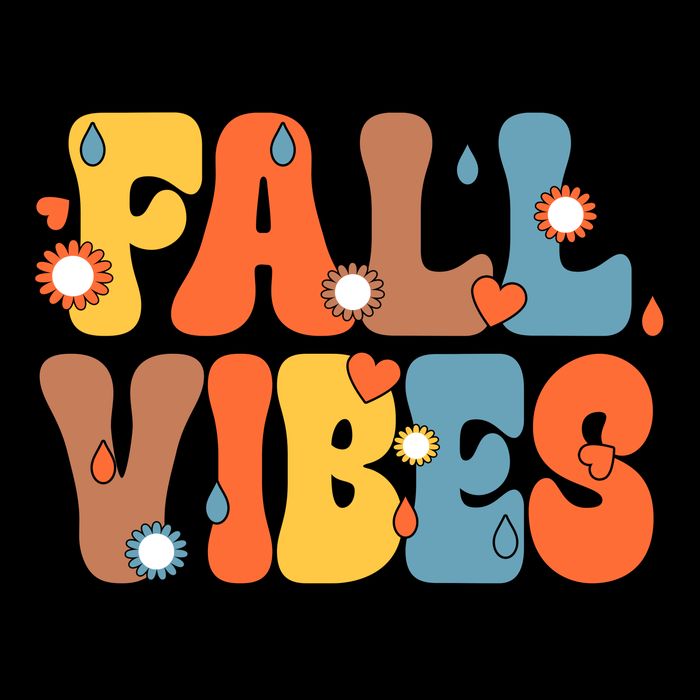 Fall Vibes Retro Groovy Cute Poster