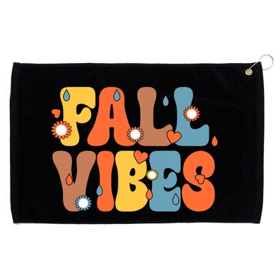Fall Vibes Retro Groovy Cute Grommeted Golf Towel