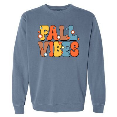 Fall Vibes Retro Groovy Cute Garment-Dyed Sweatshirt