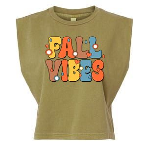 Fall Vibes Retro Groovy Cute Garment-Dyed Women's Muscle Tee