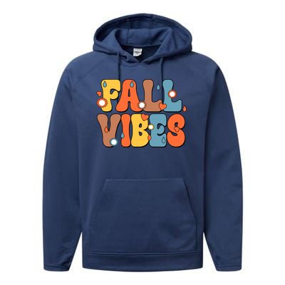 Fall Vibes Retro Groovy Cute Performance Fleece Hoodie