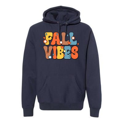 Fall Vibes Retro Groovy Cute Premium Hoodie