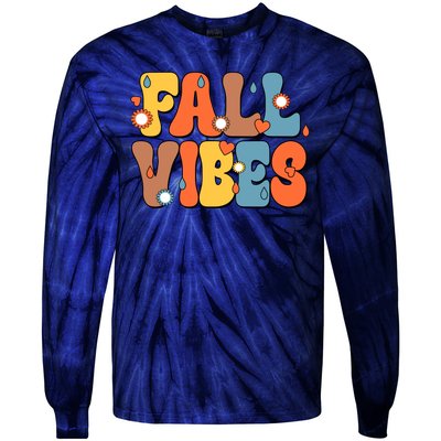 Fall Vibes Retro Groovy Cute Tie-Dye Long Sleeve Shirt