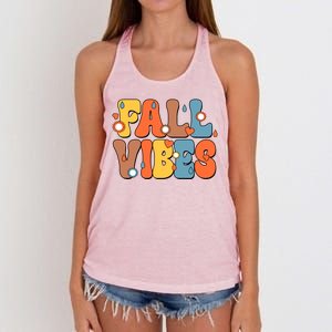 Fall Vibes Retro Groovy Cute Women's Knotted Racerback Tank