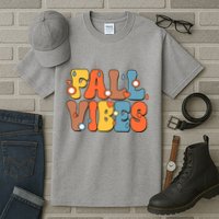 Fall Vibes Retro Groovy Cute Tall T-Shirt