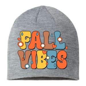 Fall Vibes Retro Groovy Cute Sustainable Beanie