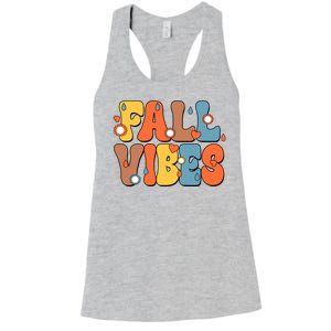 Fall Vibes Retro Groovy Cute Women's Racerback Tank