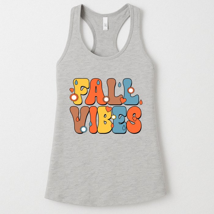 Fall Vibes Retro Groovy Cute Womens Tank Top