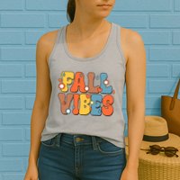Fall Vibes Retro Groovy Cute Womens Tank Top
