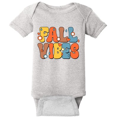 Fall Vibes Retro Groovy Cute Baby Bodysuit