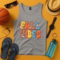 Fall Vibes Retro Groovy Cute Tank Top