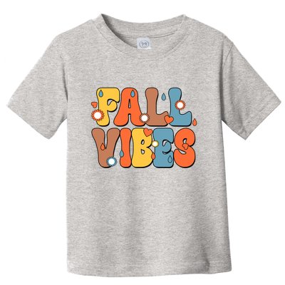 Fall Vibes Retro Groovy Cute Toddler T-Shirt