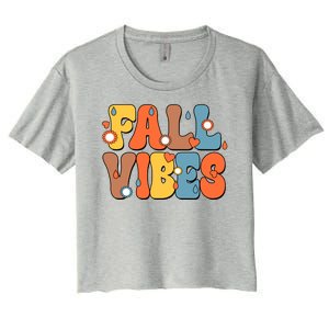 Fall Vibes Retro Groovy Cute Women's Crop Top Tee