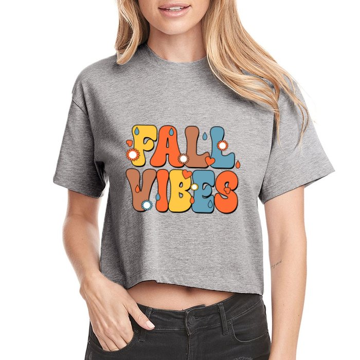 Fall Vibes Retro Groovy Cute Crop Top