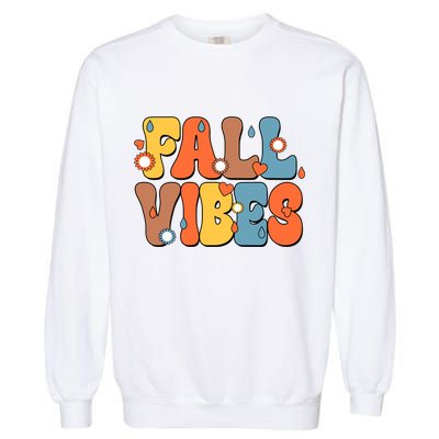 Fall Vibes Retro Groovy Cute Garment-Dyed Sweatshirt