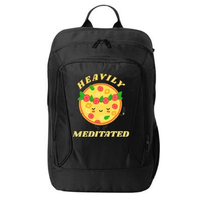 Funny Vintage Retro Heavily Meditated Pizza Gift City Backpack