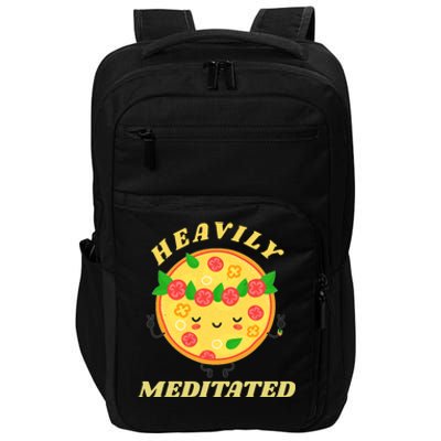 Funny Vintage Retro Heavily Meditated Pizza Gift Impact Tech Backpack