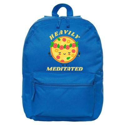 Funny Vintage Retro Heavily Meditated Pizza Gift 16 in Basic Backpack