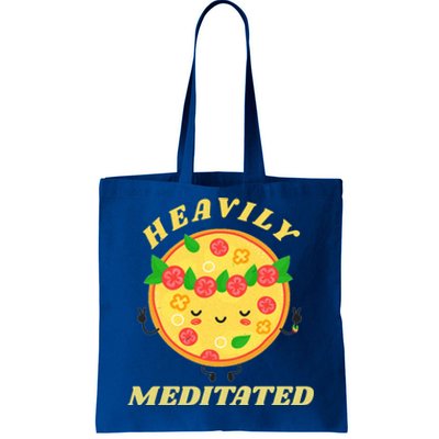 Funny Vintage Retro Heavily Meditated Pizza Gift Tote Bag