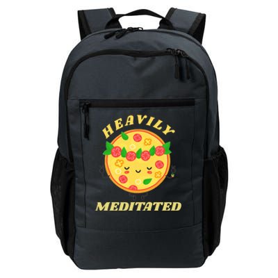 Funny Vintage Retro Heavily Meditated Pizza Gift Daily Commute Backpack