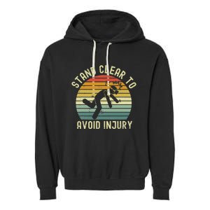 Funny Virtual Reality Vr Stay Clear To Avoid Injury Garment-Dyed Fleece Hoodie