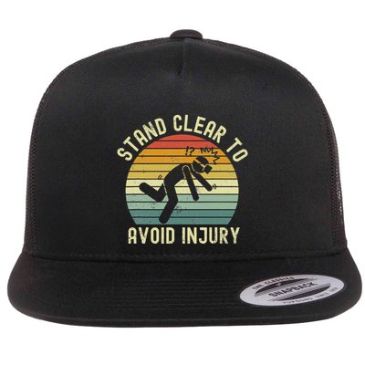 Funny Virtual Reality Vr Stay Clear To Avoid Injury Flat Bill Trucker Hat